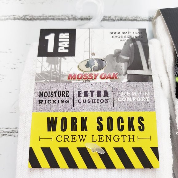 3 Pk Men's Mossy Oak Work Socks Moisture Wicking - Picture 5 of 13